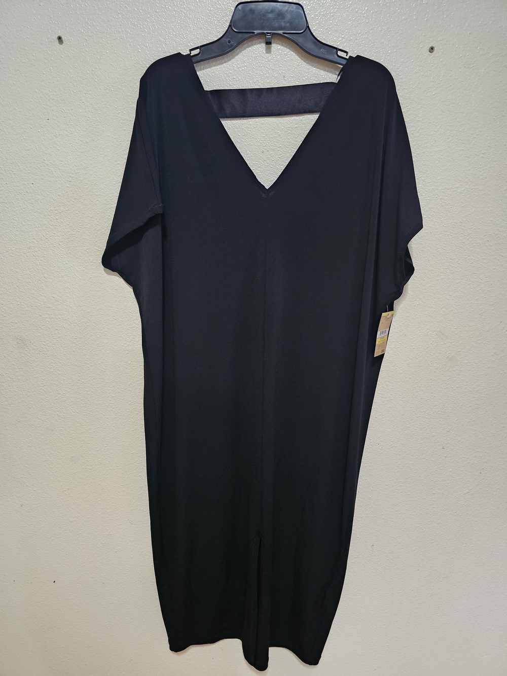 RACHEL Rachel Roy V-Neck Caftan Midi Dress Black Satin Strap NWT M